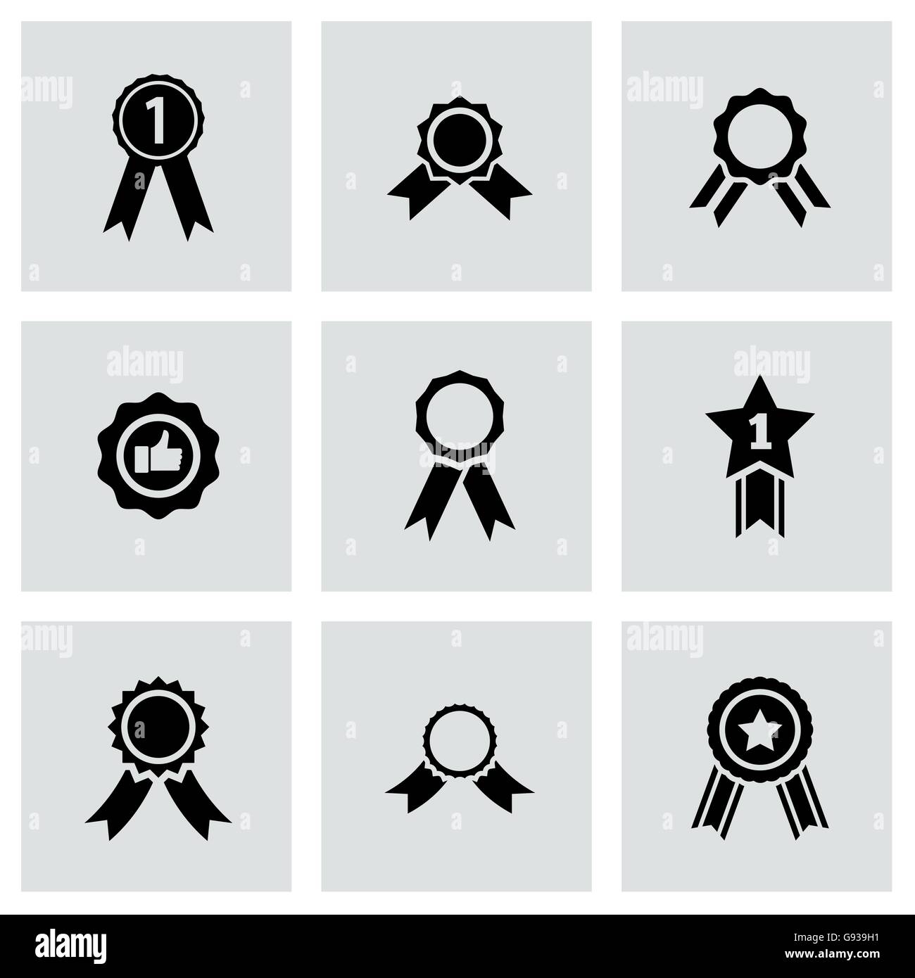Vector black award medal icon set Stock Vector Image & Art - Alamy