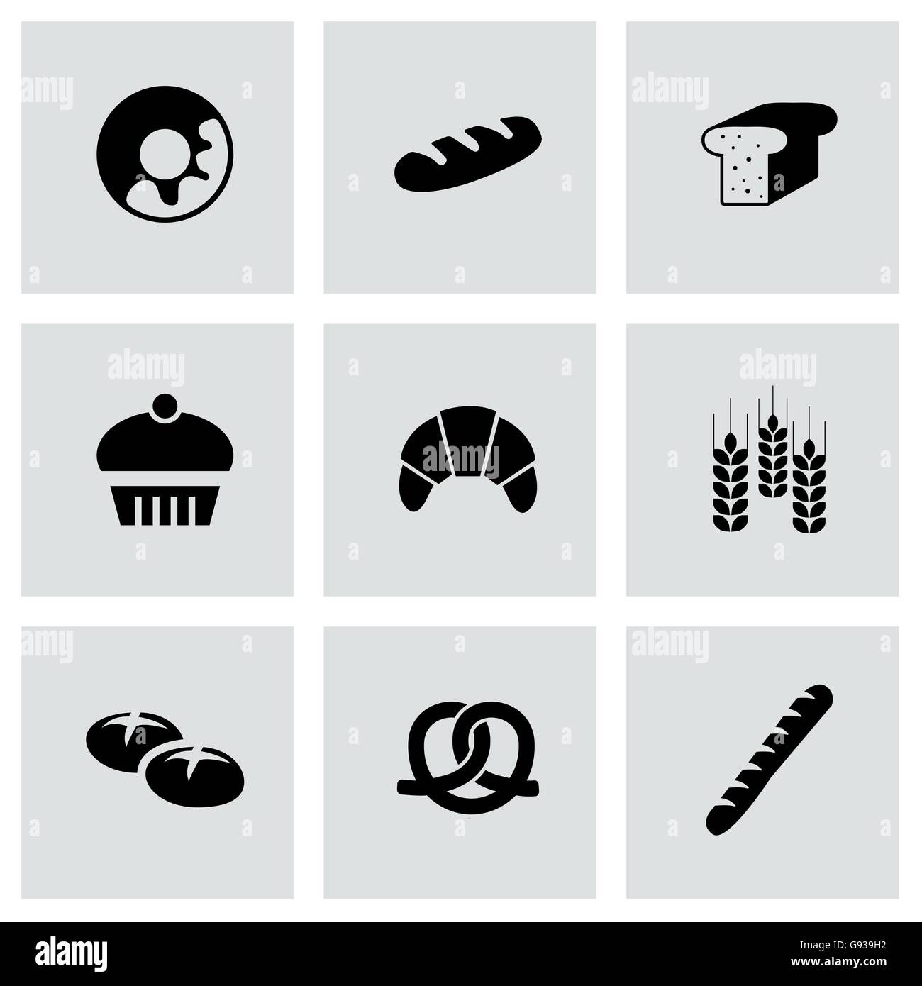 Vector black bakery icon set Stock Vector Image & Art - Alamy