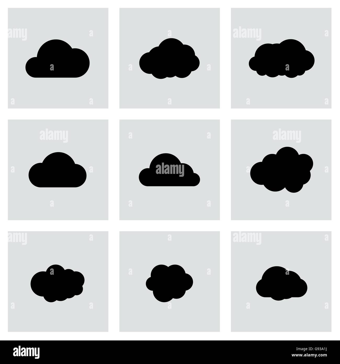 Vector black cloud icon set Stock Vector Image & Art - Alamy