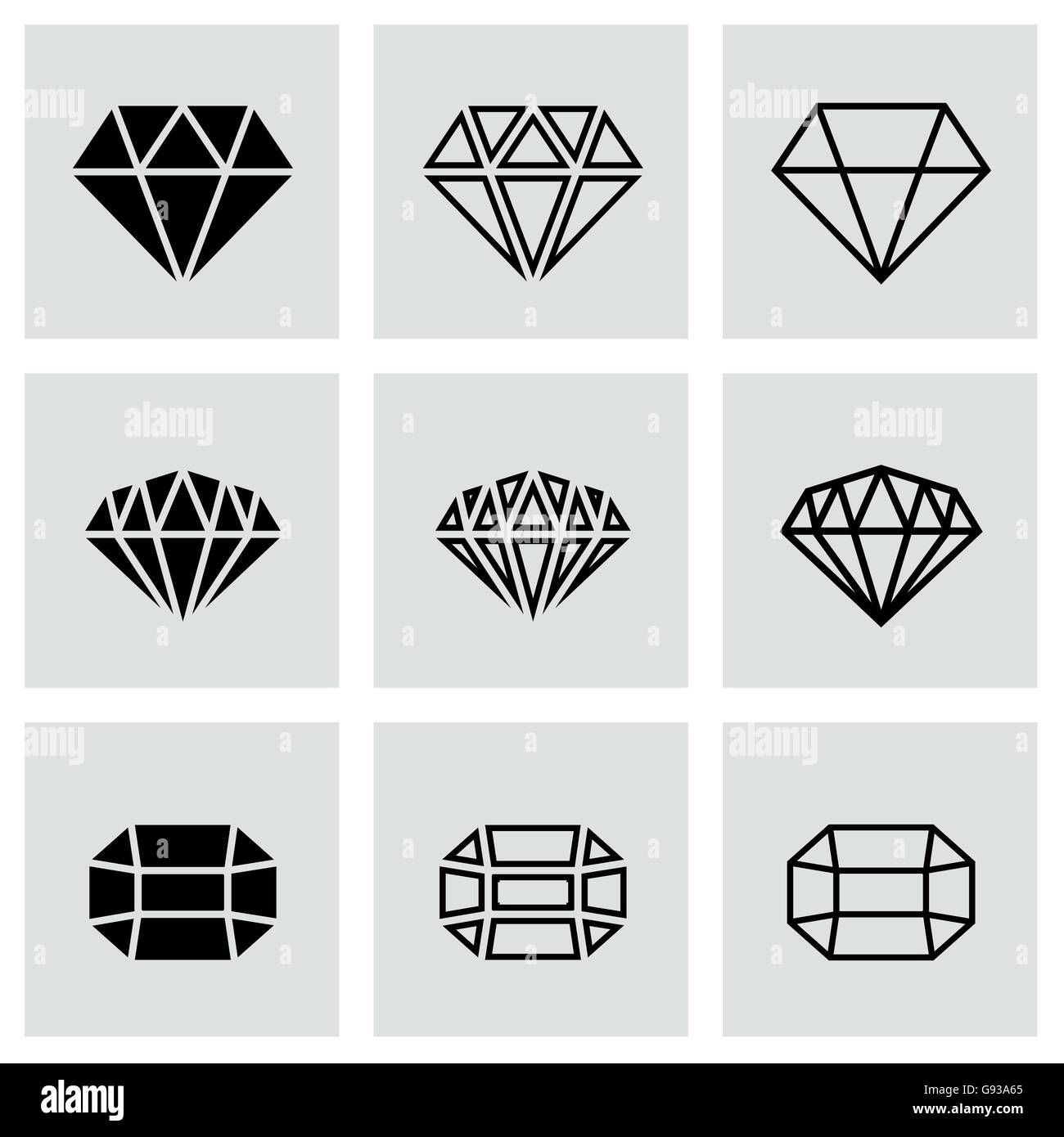 Vector black diamond icon set Stock Vector Image & Art - Alamy