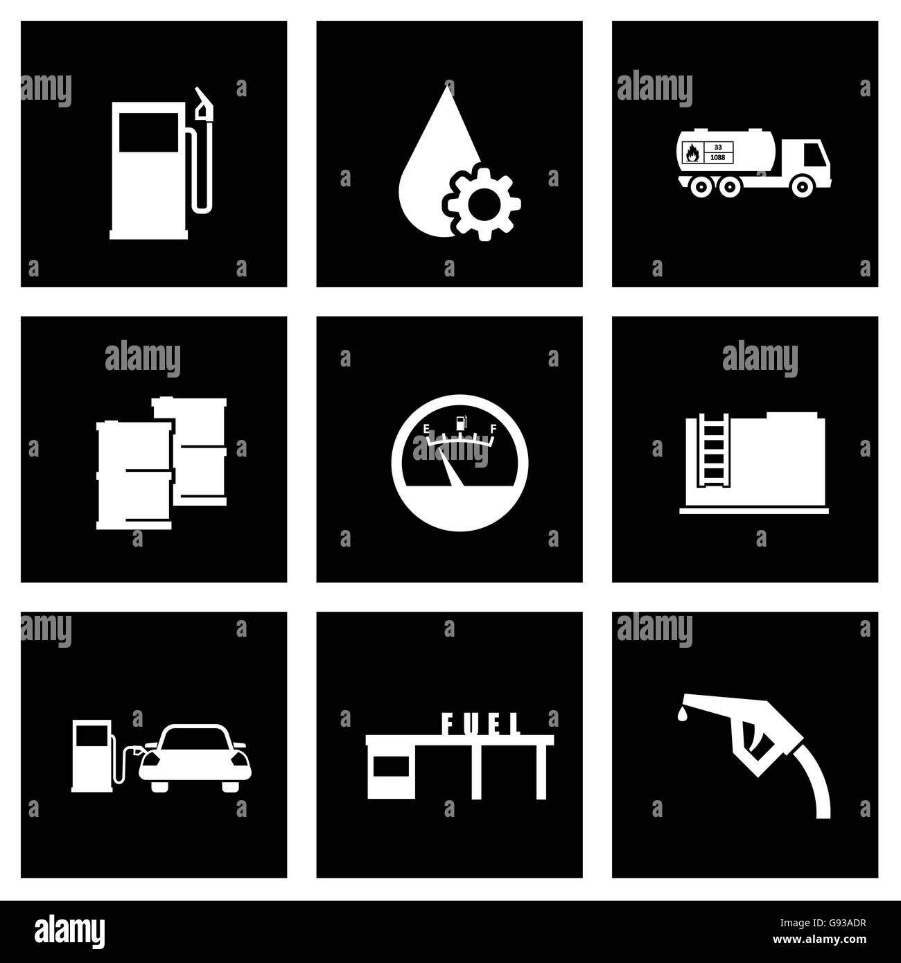 Vector black gas station icon set Stock Vector Image & Art - Alamy