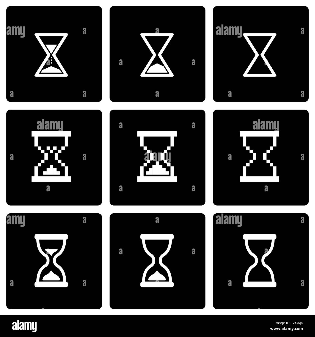 Vector black hourglass icon set Stock Vector Image & Art - Alamy