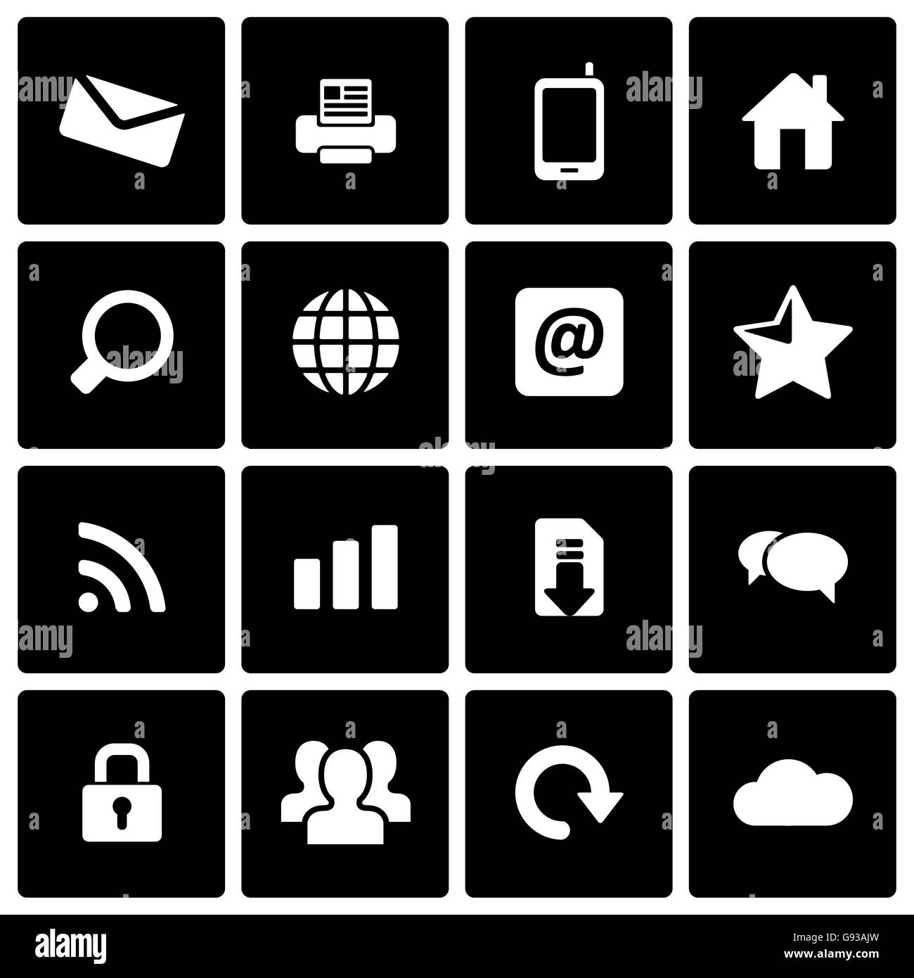 Vector black internet icon set Stock Vector Image & Art - Alamy