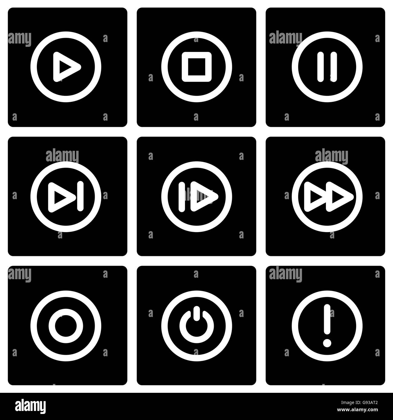 Vector black media buttons icon set Stock Vector Image & Art - Alamy