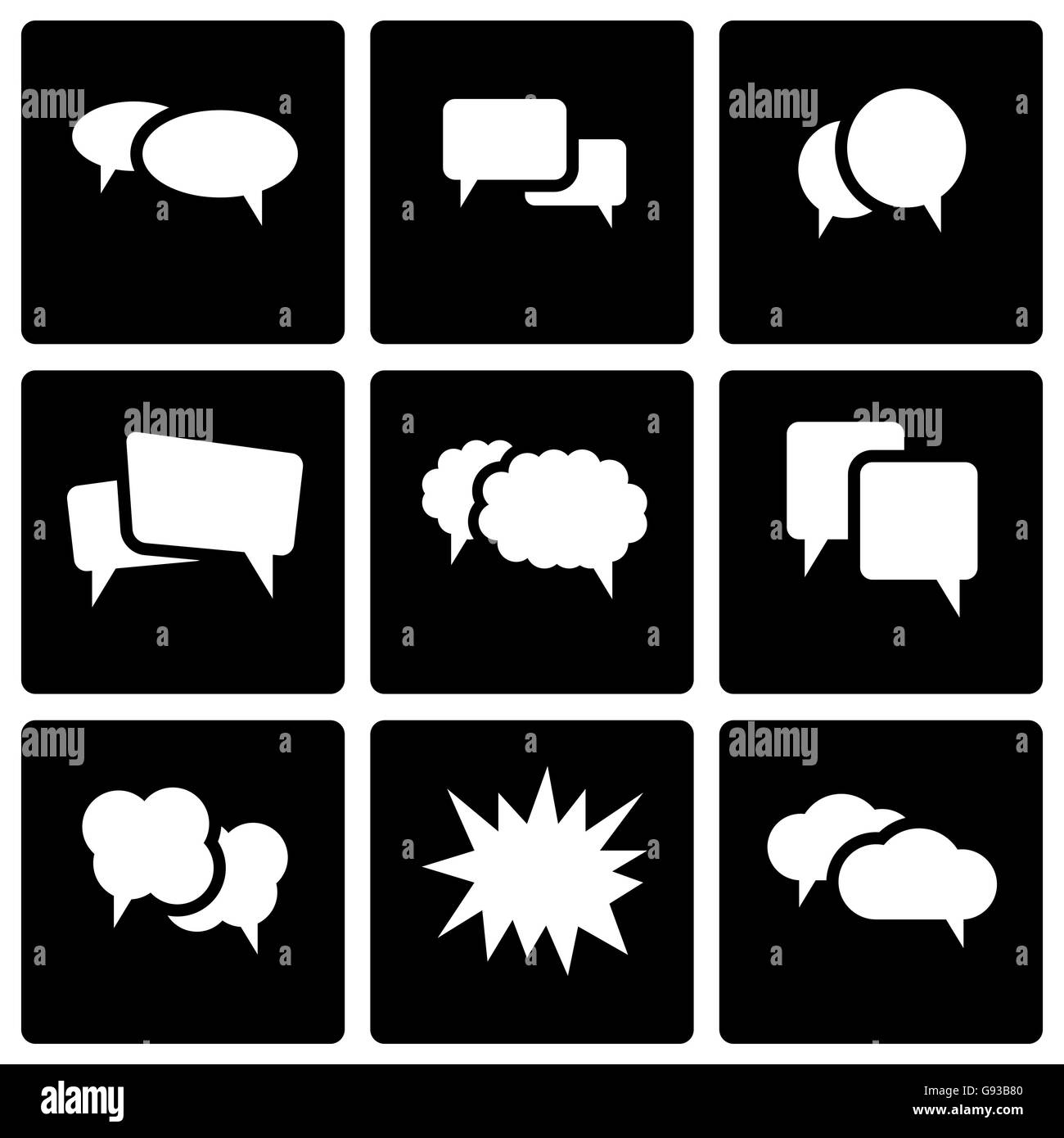Vector black speech bubbles icon set Stock Vector Image & Art - Alamy
