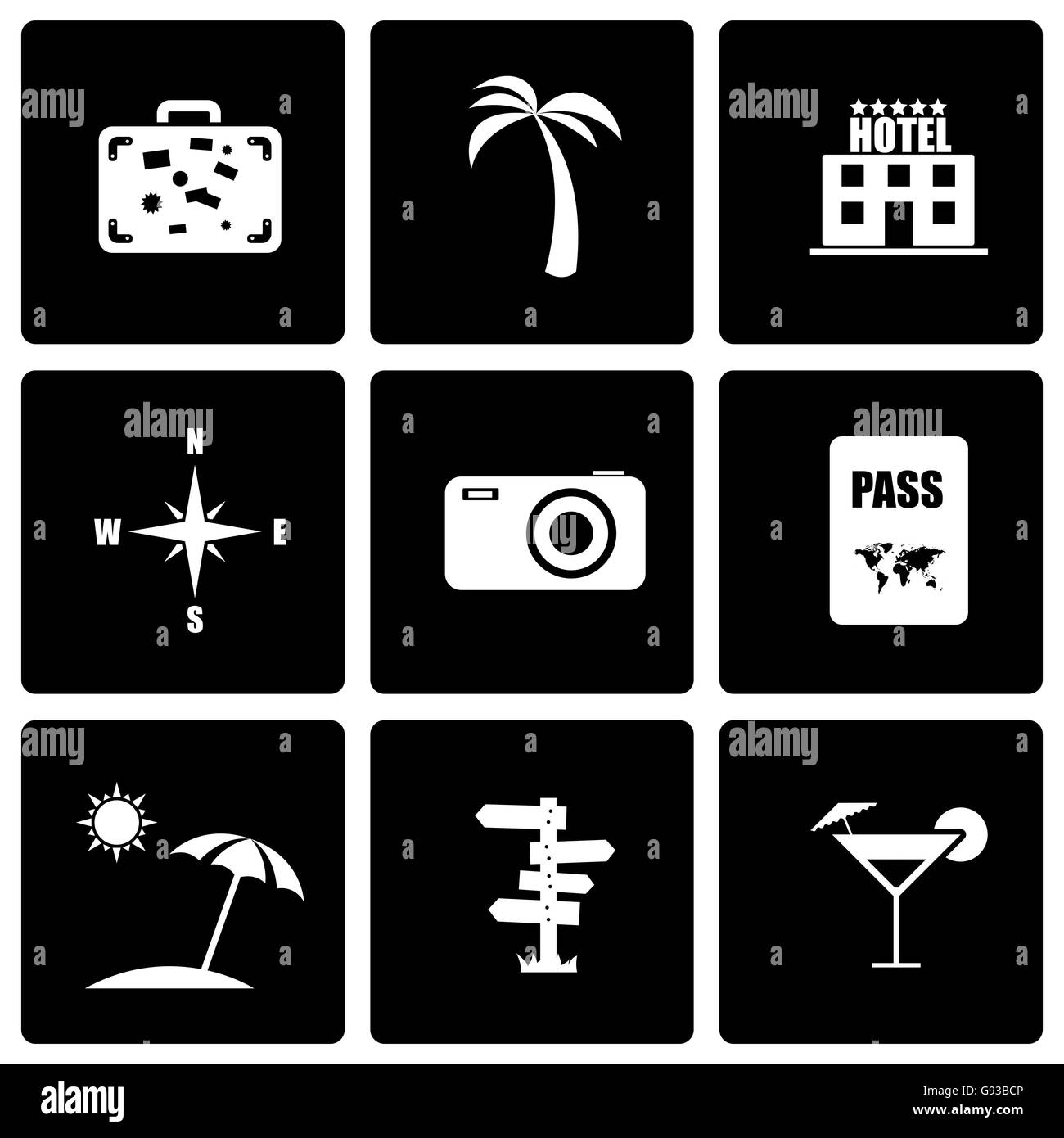 Vector black travel icon set Stock Vector Image & Art Alamy
