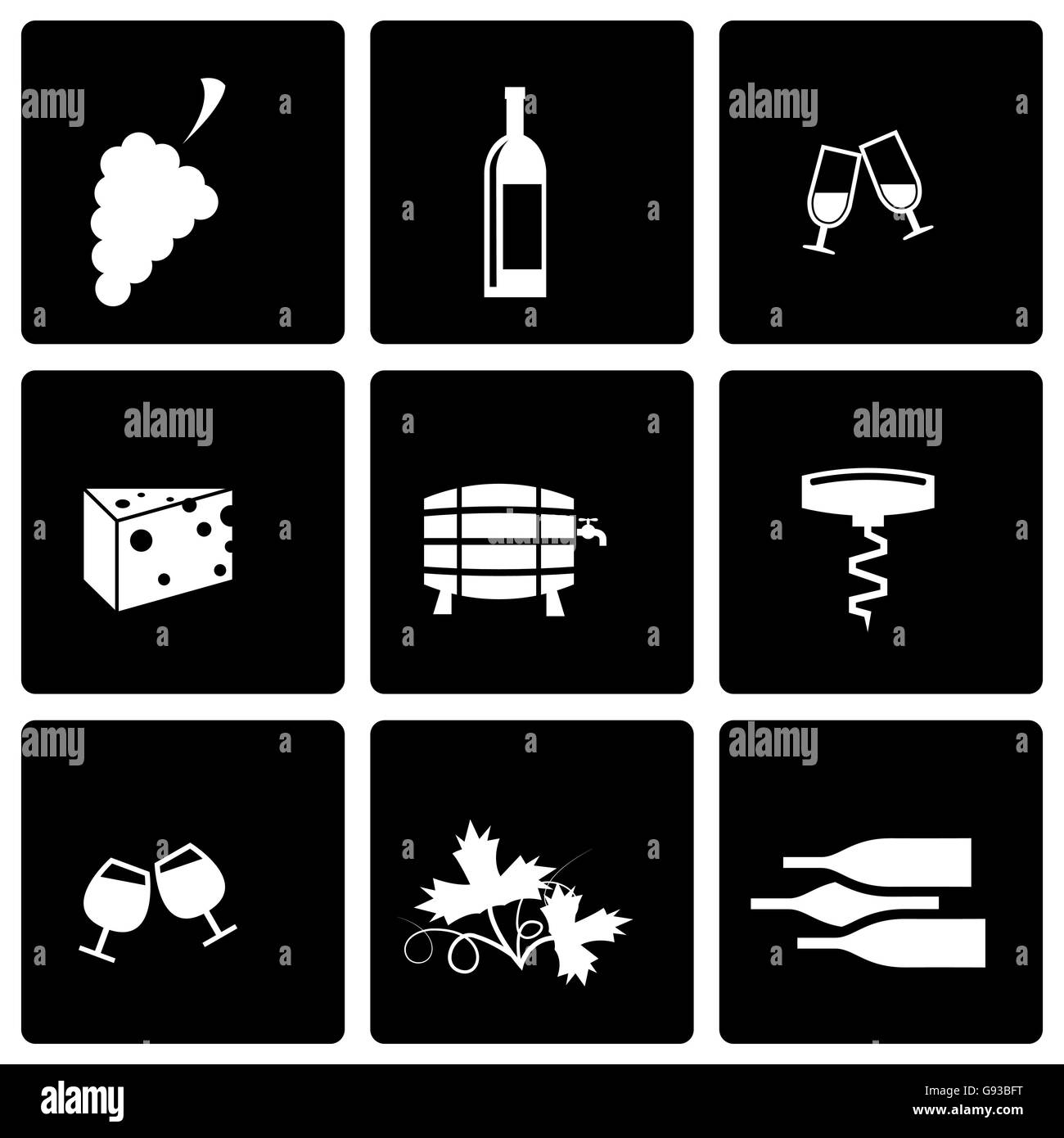 Vector black wine icon set Stock Vector Image & Art - Alamy