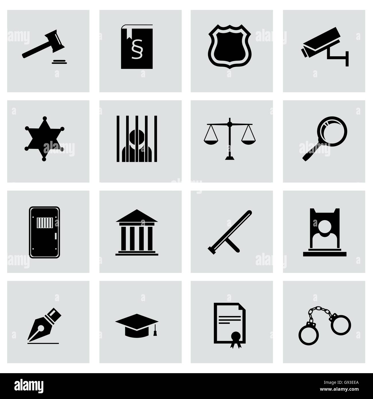 Vector black justice icon set Stock Vector Image & Art - Alamy