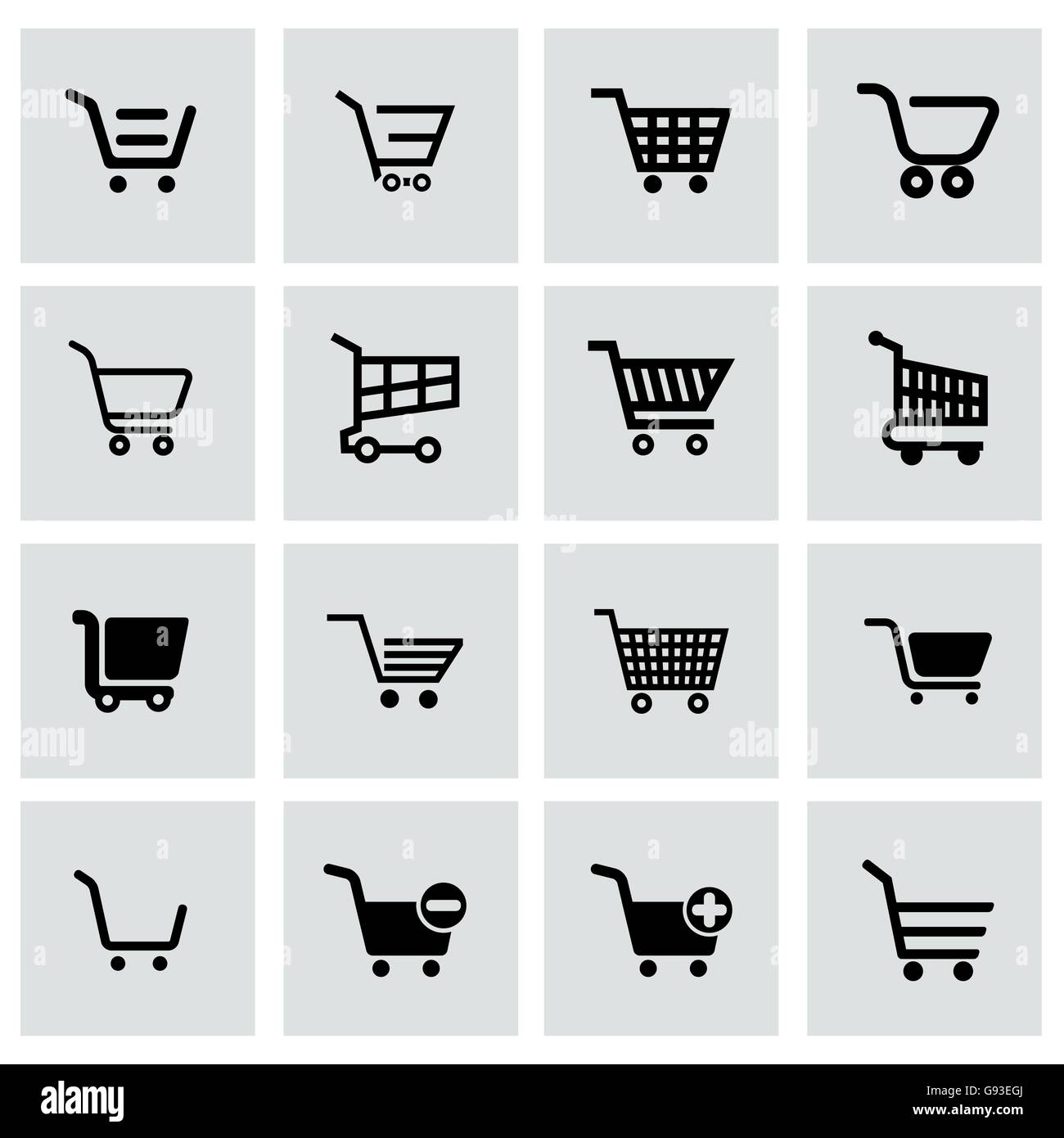 Vector black shopping cart icon set Stock Vector Image & Art - Alamy