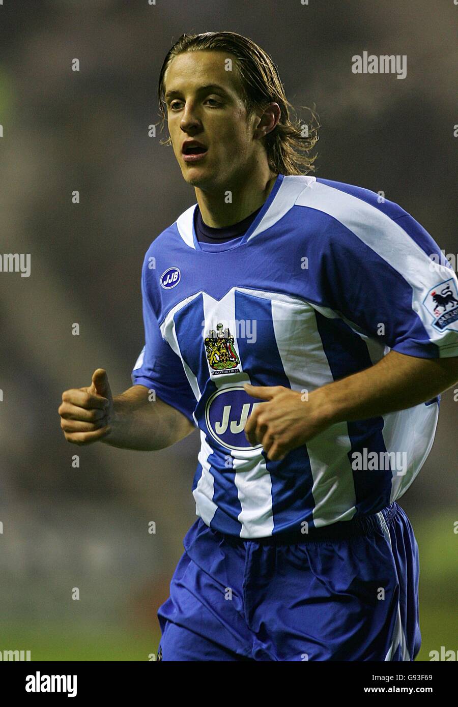 Soccer - FA Barclays Premiership - Wigan Athletic v Everton - JJB Stadium. Reto Ziegler, Wigan Athletic Stock Photo