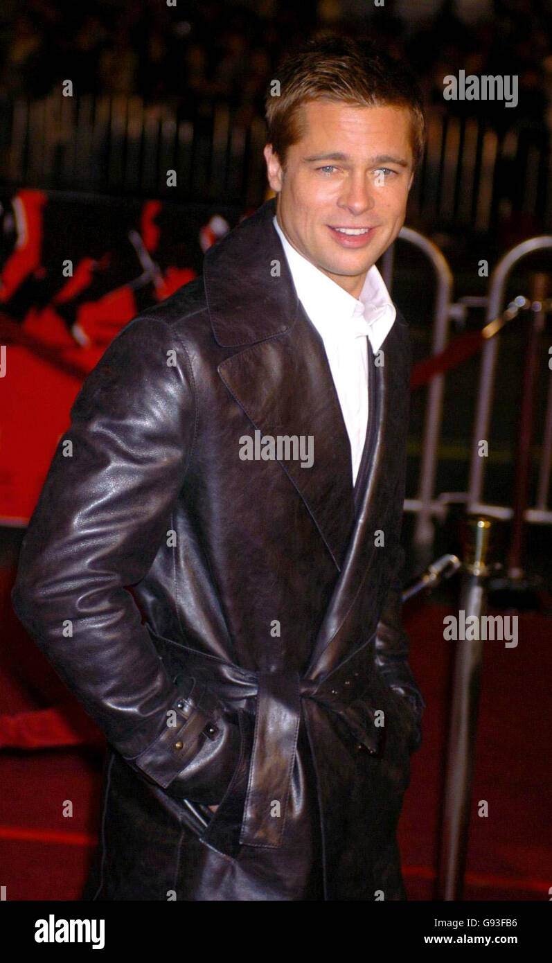 File picture dated 08-12-2004 of Brad Pitt arriving for the premiere of Ocean's Twelve at the Grauman's Chinese Theatre in Hollywood, California. Tory leader David Cameron has made it into a poll of the world's 100 sexiest men - with the top place taken by Brad Pitt, Wednesday 1 February 2006. See PA Story SHOWBIZ Sexiest. PRESS ASSOCIATION photo. Photo Credit should read: Branimir Kvartuc/PA Stock Photo