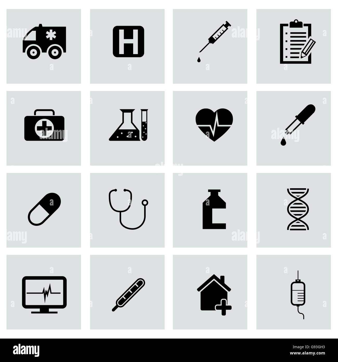 Vector black medical icons set Stock Vector Image & Art - Alamy
