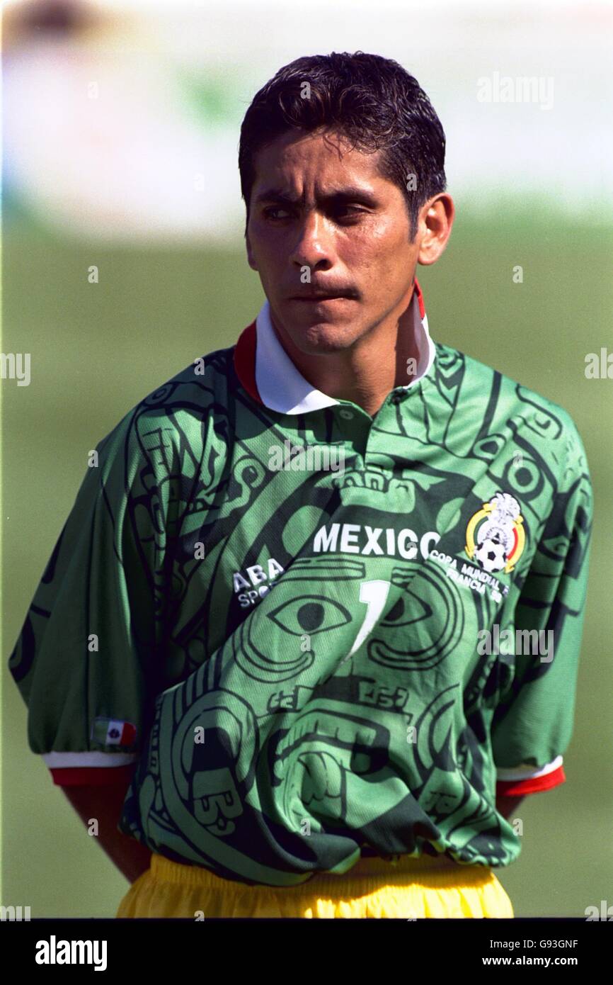 Soccer - World Cup France 98 - Group E - Belgium v Mexico. Jorge Campos, Mexico goalkeeper Stock Photo