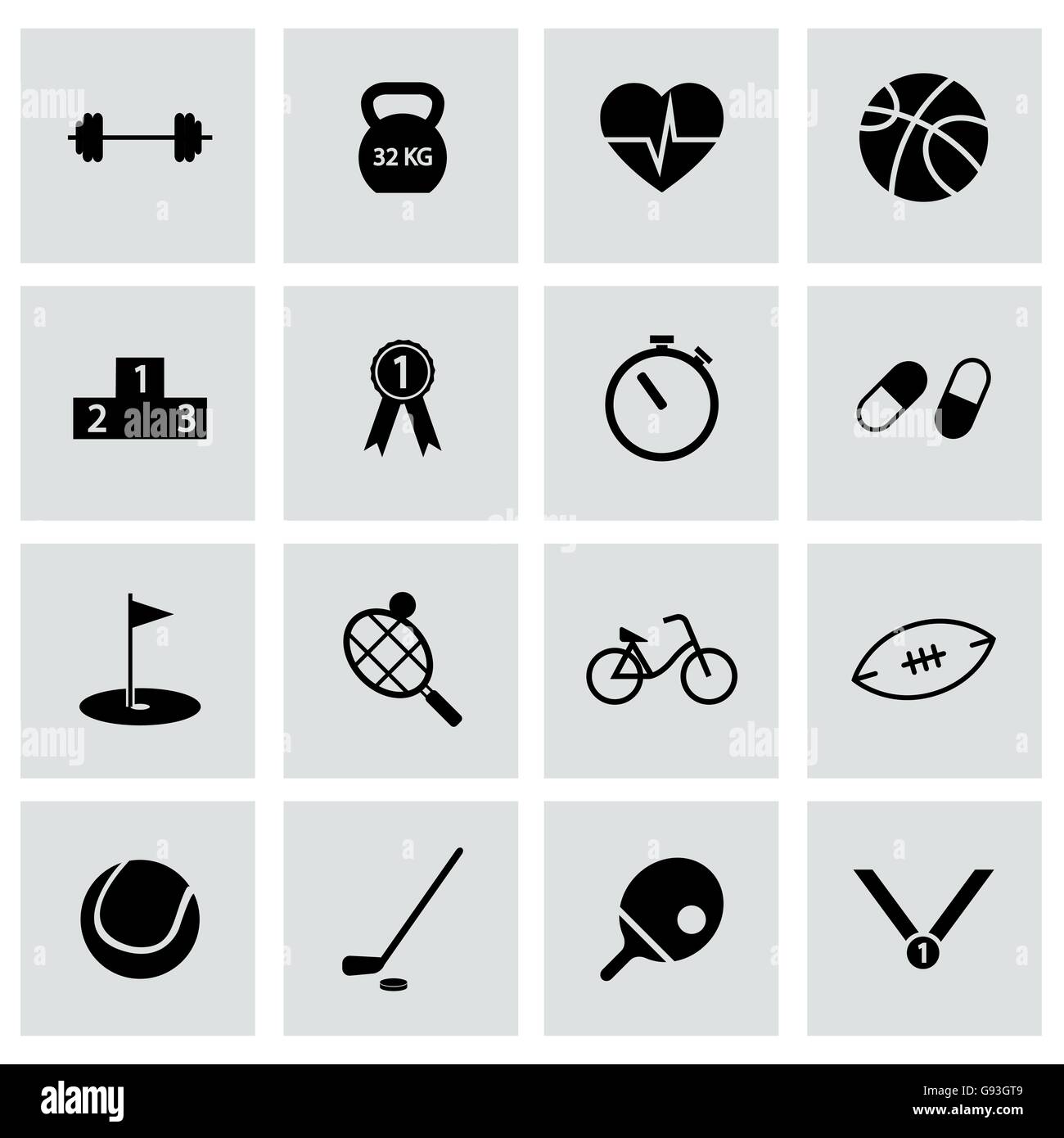 Vector black sport icons set Stock Vector Image & Art - Alamy