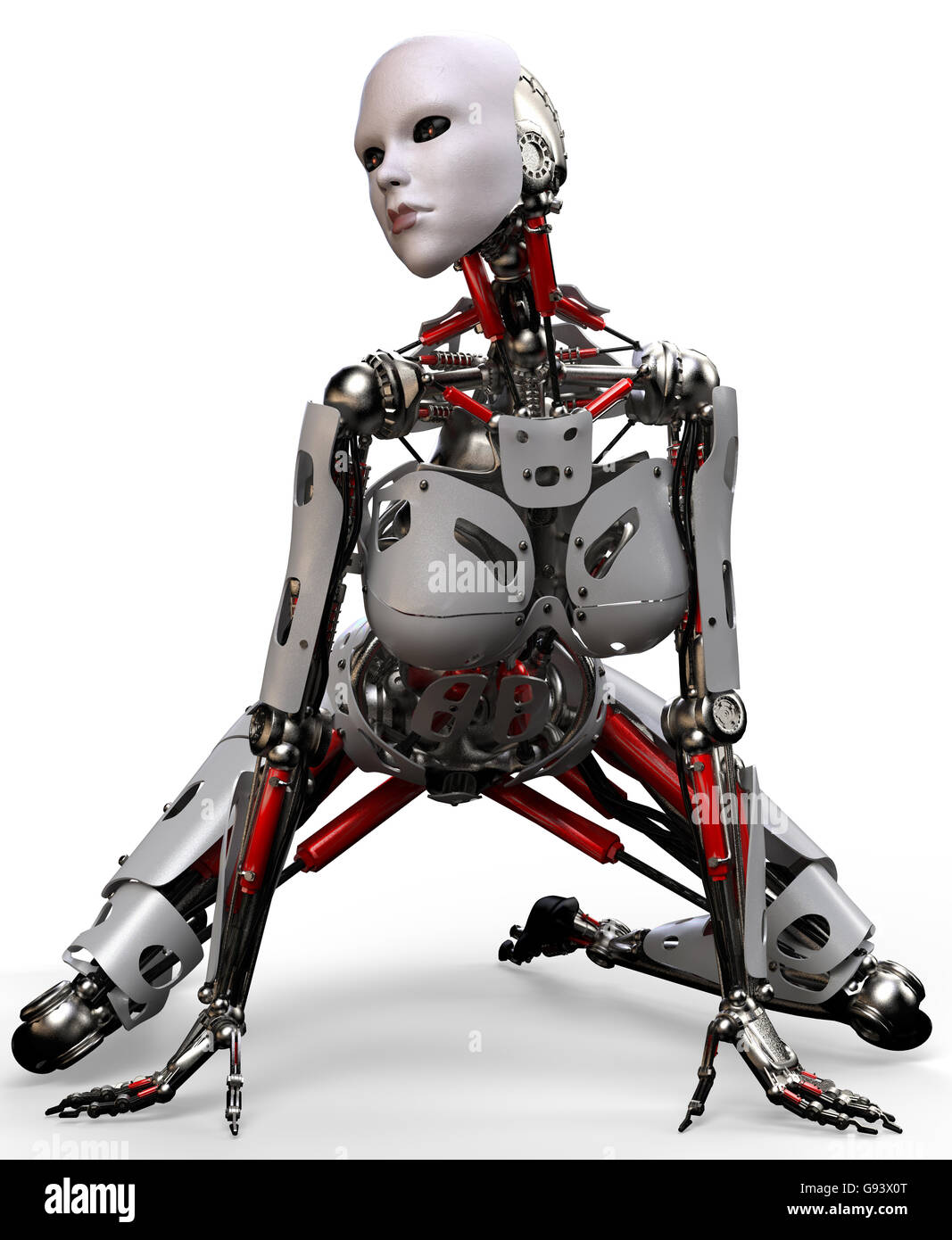 robot woman posing like a model Stock Photo