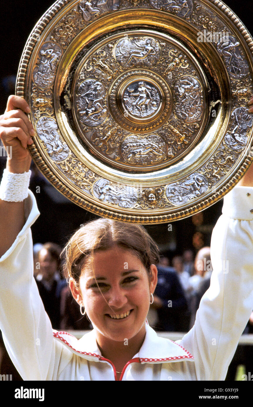 Tennis - Wimbledon Championships - Ladies' Singles - Final - Chris Evert v Olga Morozova Stock Photo