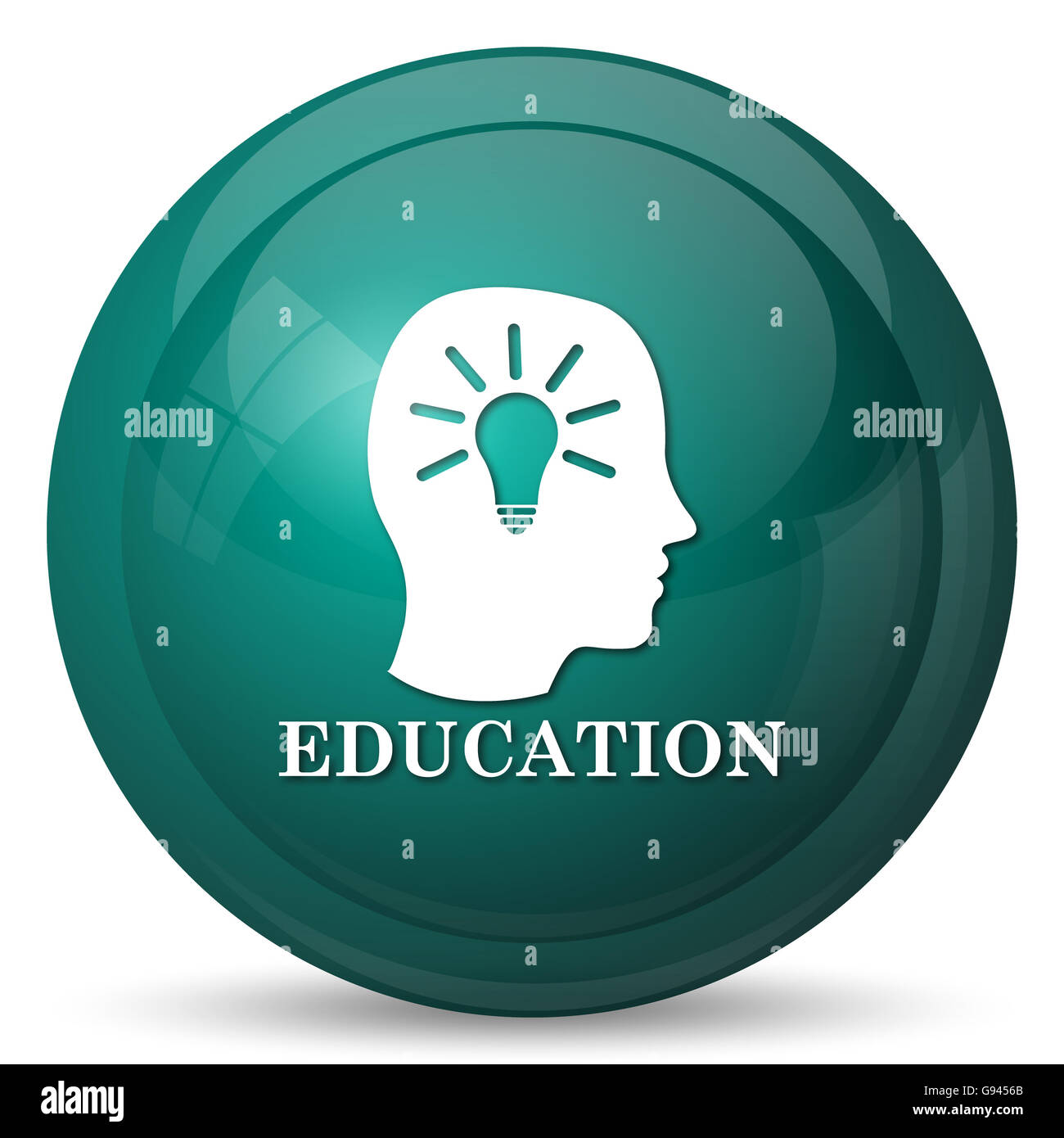 Education icon. Internet button on white background Stock Photo - Alamy