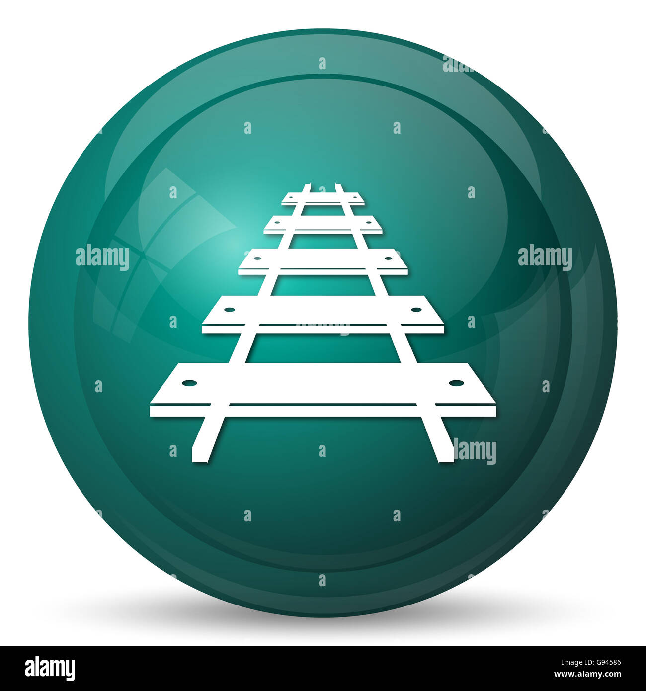 Rail road icon. Internet button on white background Stock Photo - Alamy