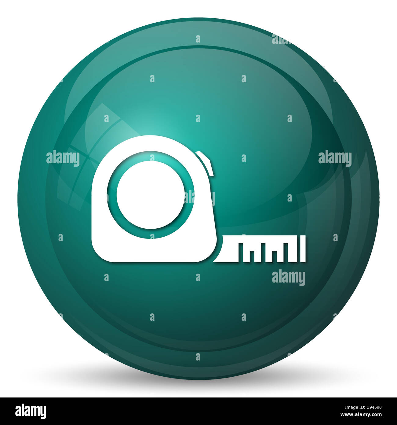 Tape measure icon. Internet button on white background Stock Photo - Alamy