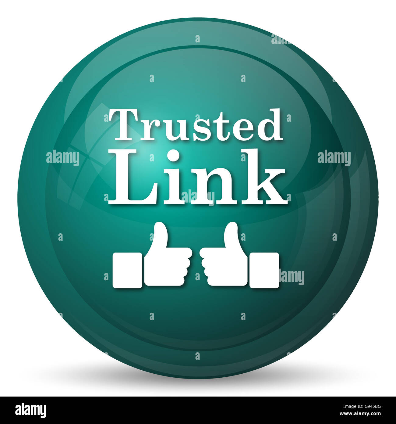 Trusted link icon. Internet button on white background Stock Photo - Alamy