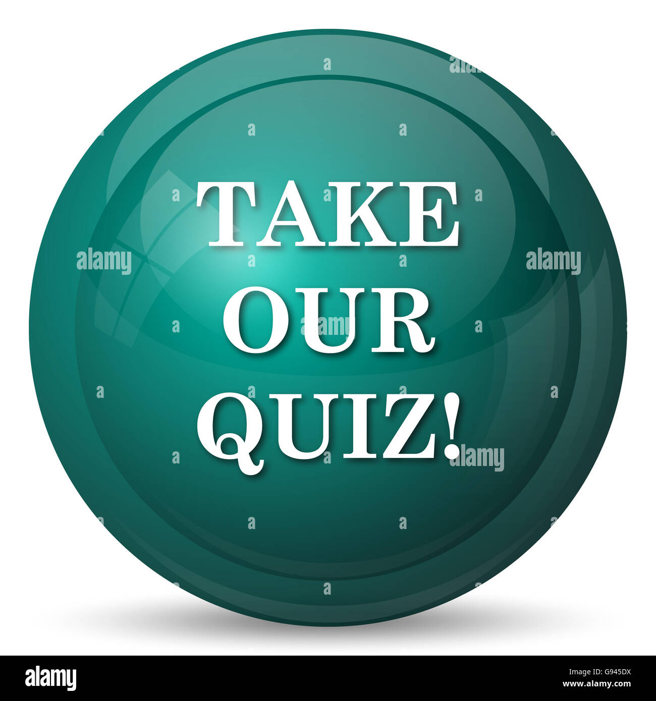 Take our quiz icon. Internet button on white background Stock Photo - Alamy