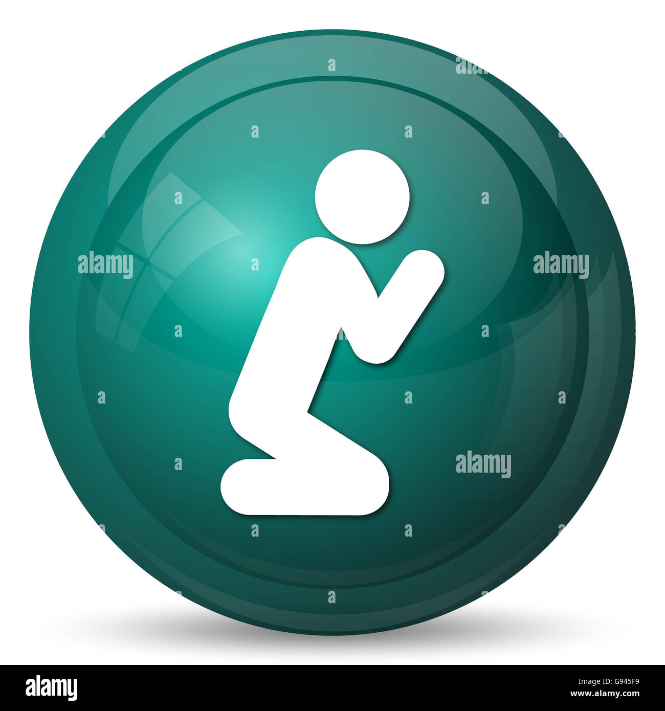 Prayer icon. Internet button on white background Stock Photo - Alamy