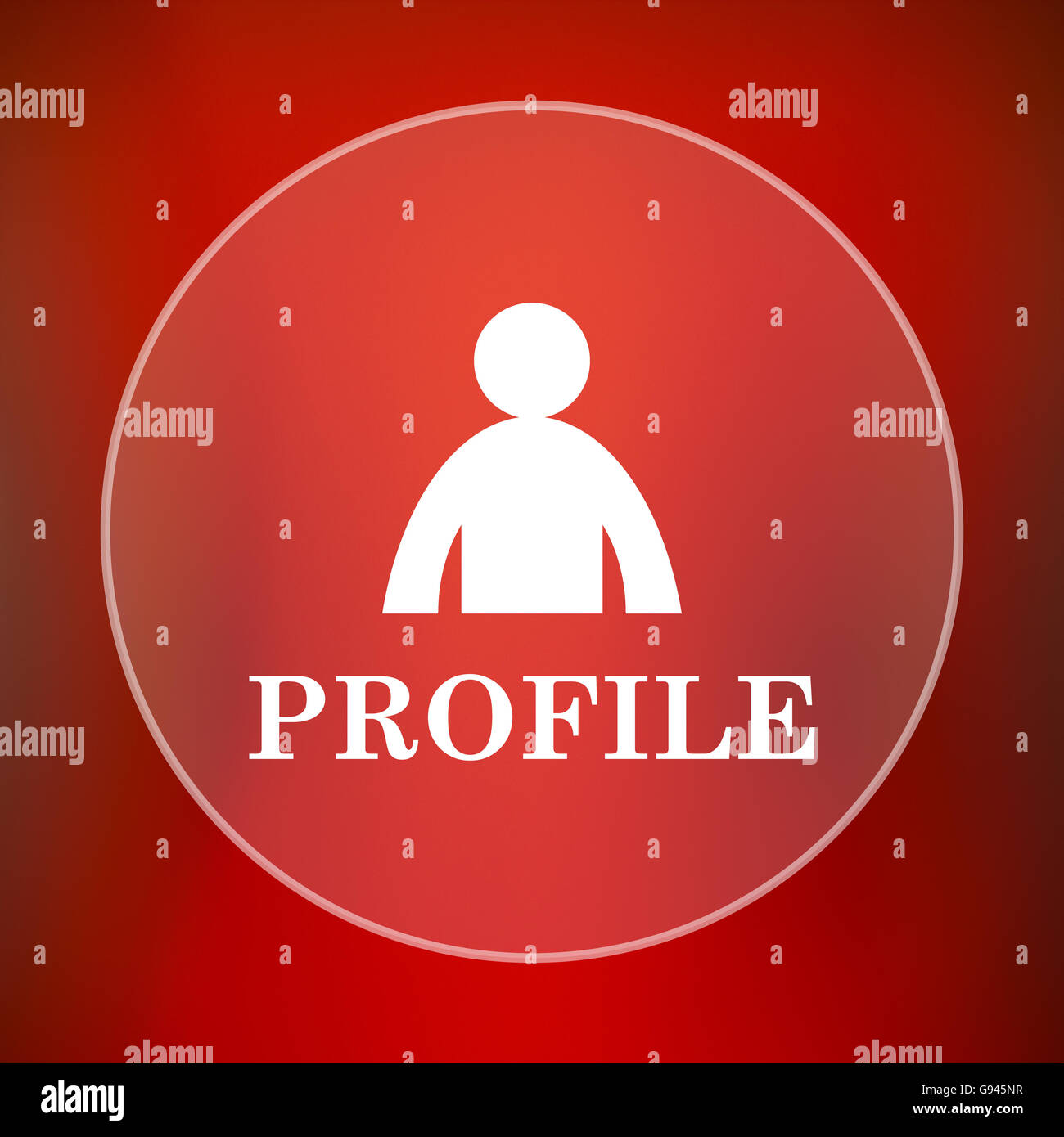 Profile icon. Internet button on red background Stock Photo - Alamy
