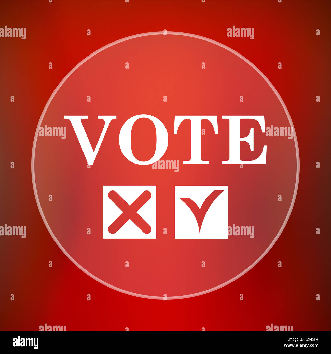 Vote icon. Internet button on red background Stock Photo - Alamy
