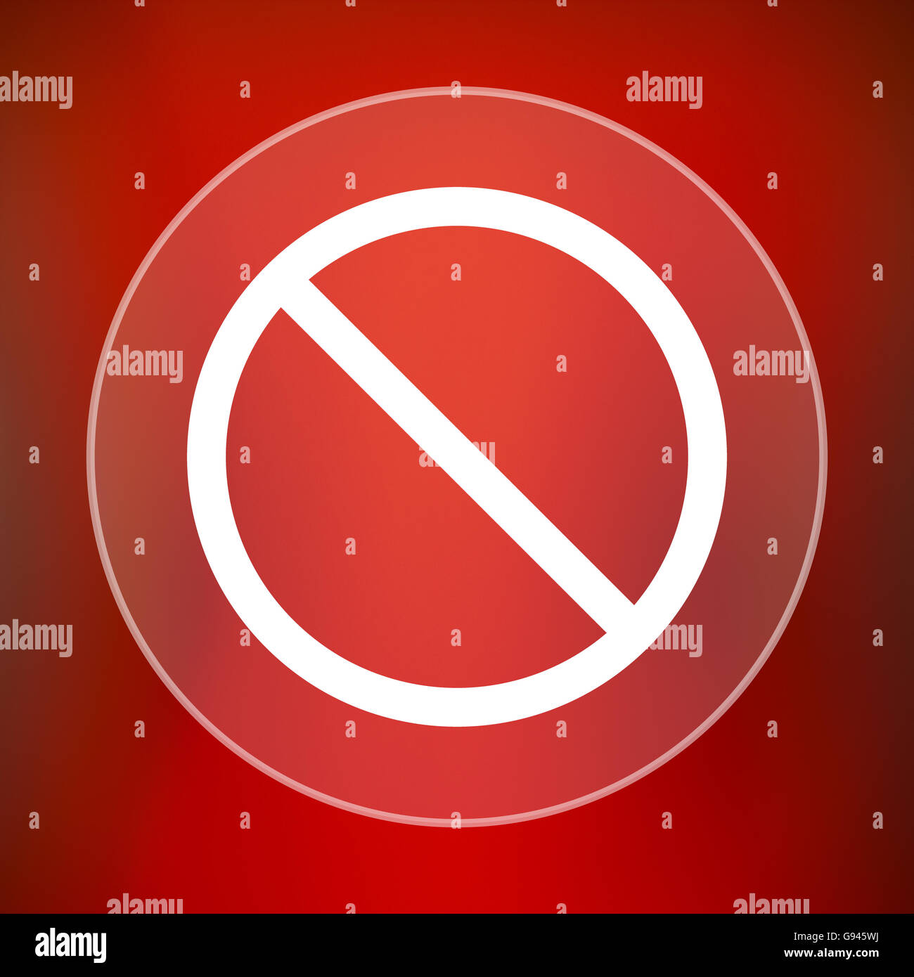 Forbidden icon. Internet button on red background Stock Photo - Alamy