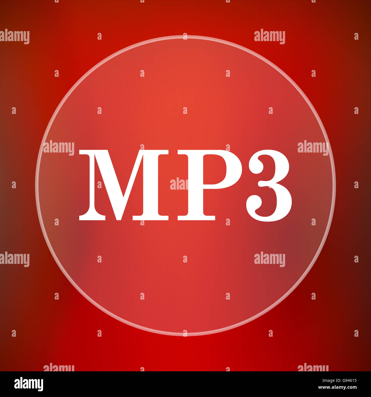 MP3 icon. Internet button on red background Stock Photo - Alamy