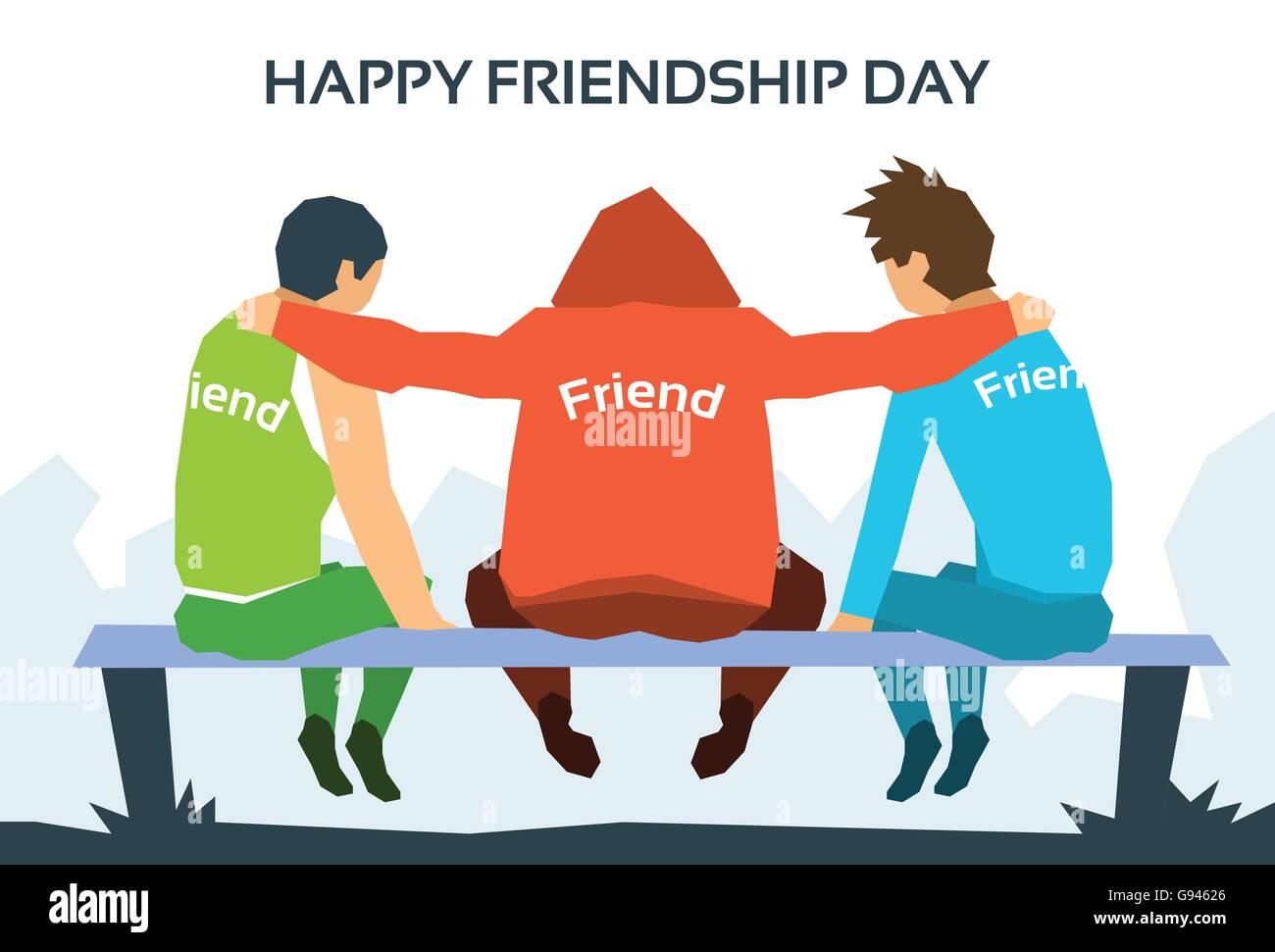 Happy Friendship Day Friends Together Stock Vector Image & Art - Alamy