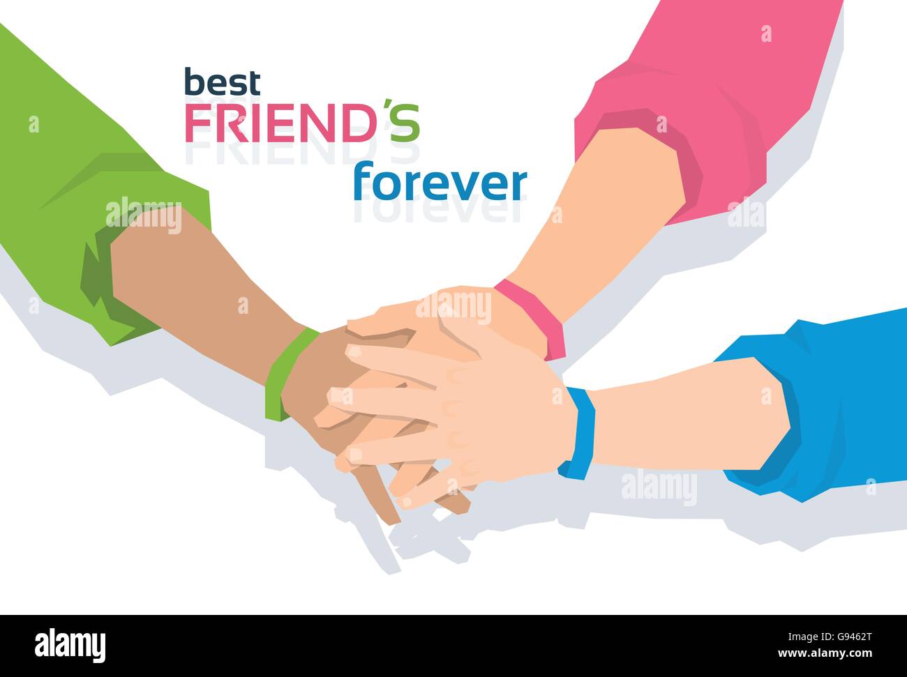 Hand Holding Together Best Friends Forever Friendship Day Banner ...