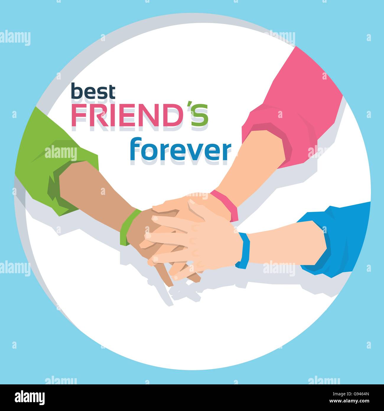 Hand Holding Together Best Friends Forever Friendship Day Banner ...