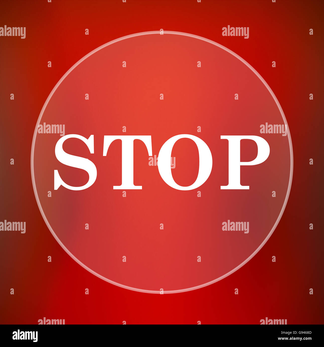 Stop icon. Internet button on red background Stock Photo - Alamy