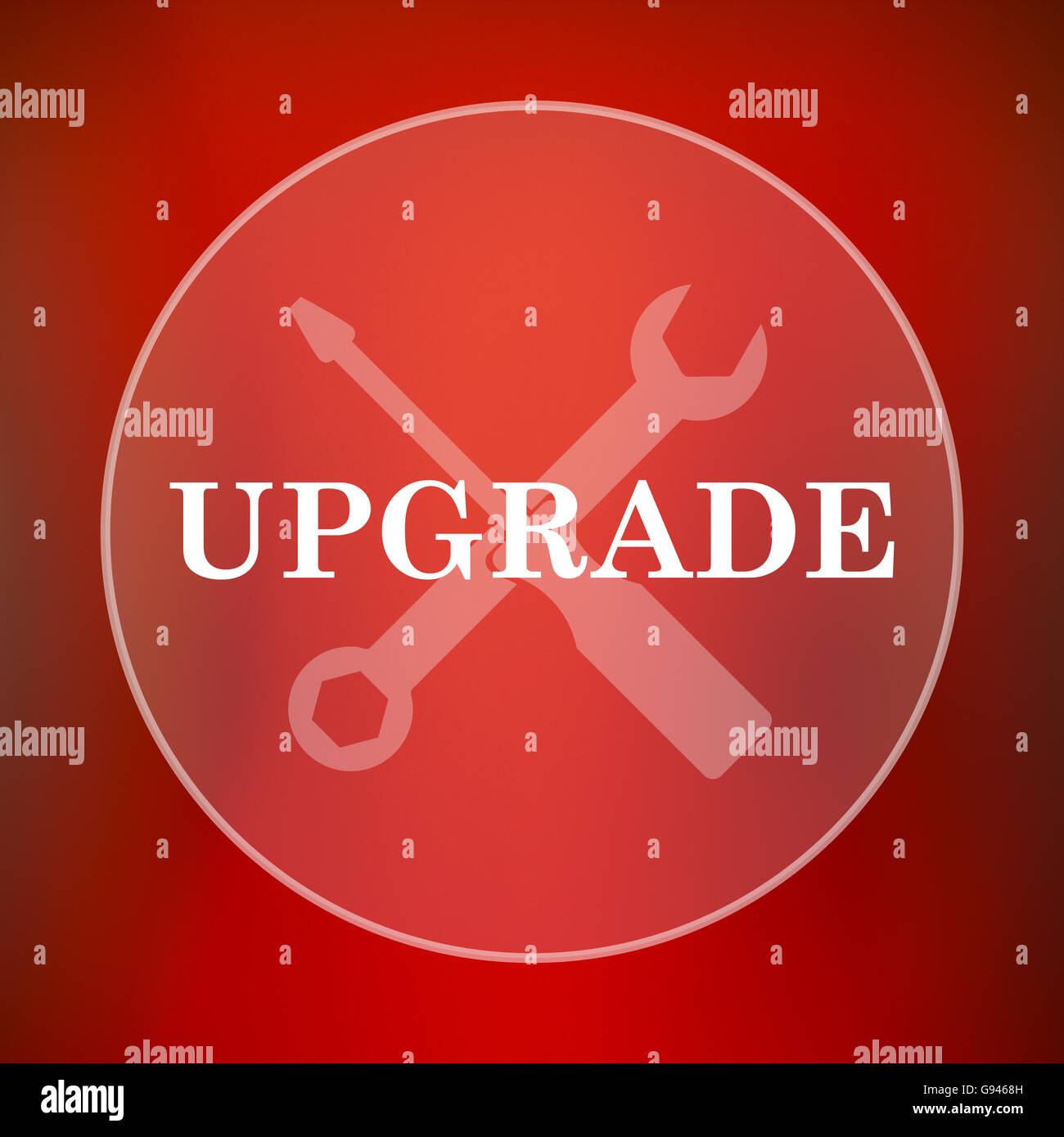 Upgrade icon. Internet button on red background Stock Photo - Alamy