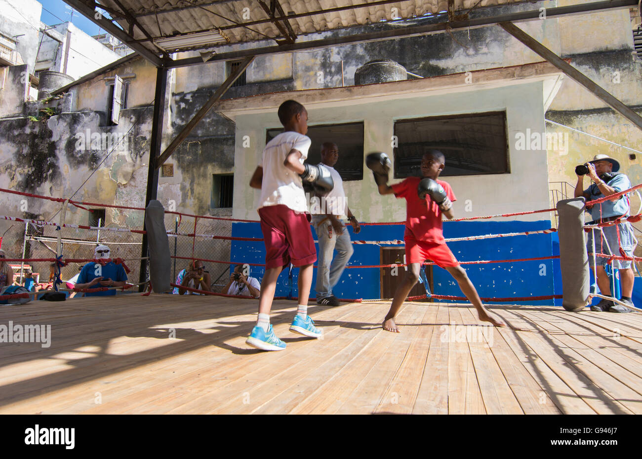 Havana Cuba Habana best boxing gym young boys learning to fight at