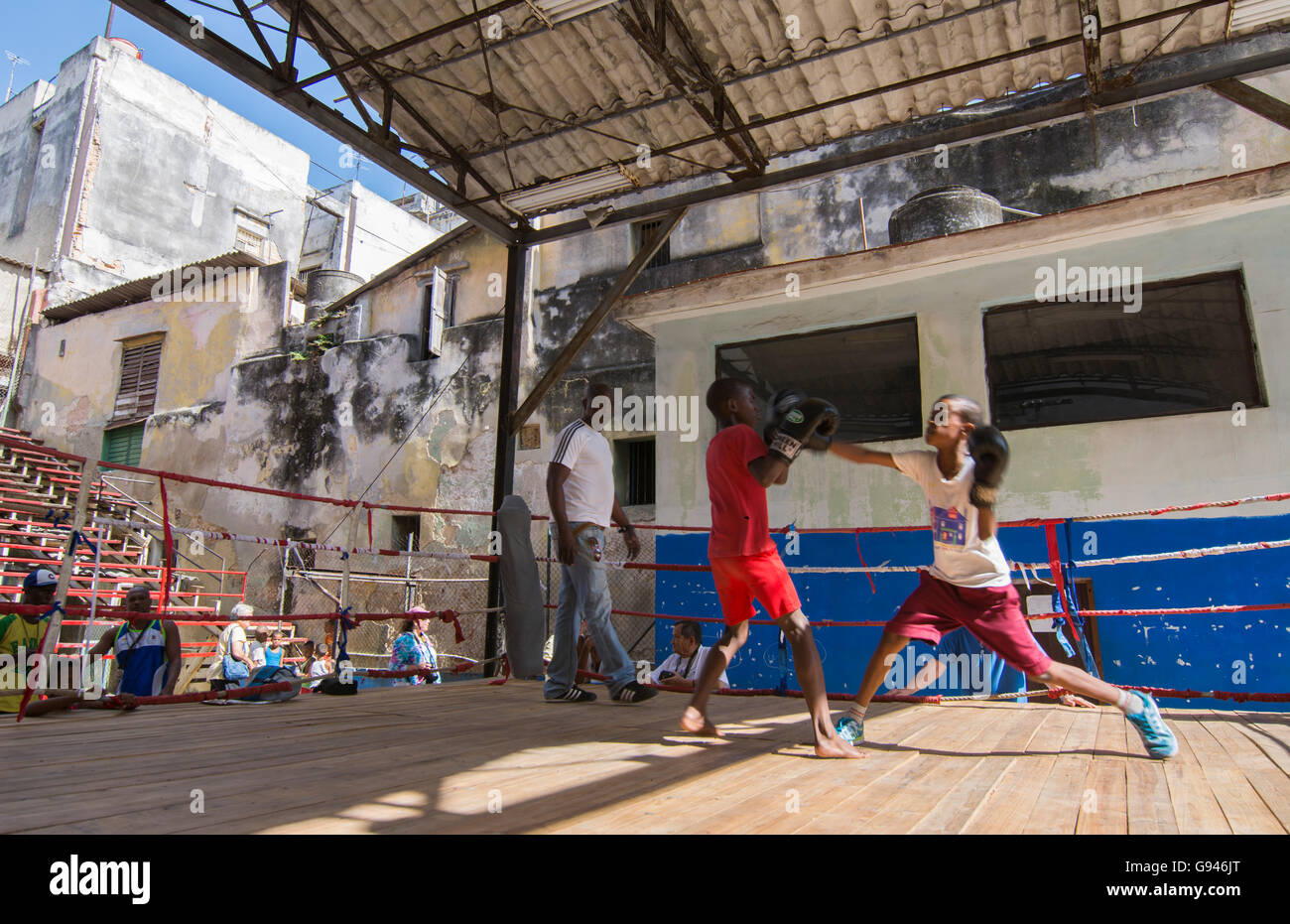 Havana Cuba Habana best boxing gym young boys learning to fight at