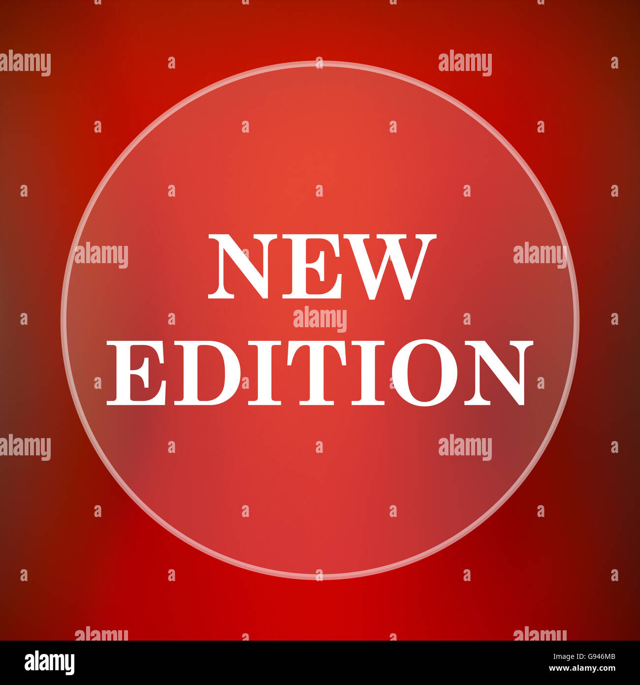 New edition icon. Internet button on red background Stock Photo - Alamy