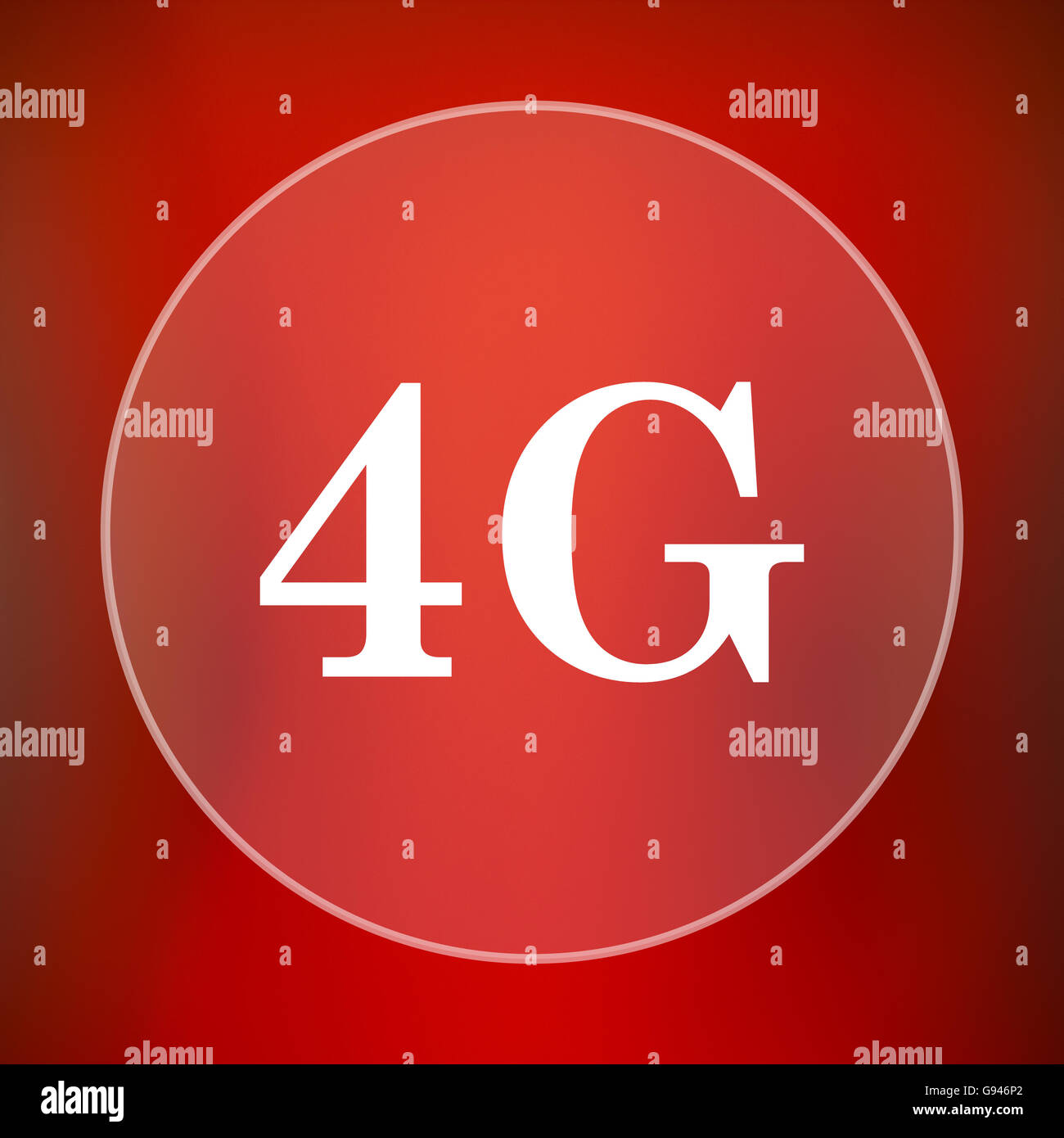 4G icon. Internet button on red background Stock Photo - Alamy
