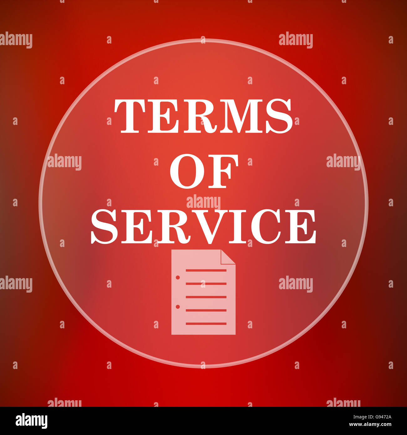 Terms of service icon. Internet button on red background Stock Photo ...