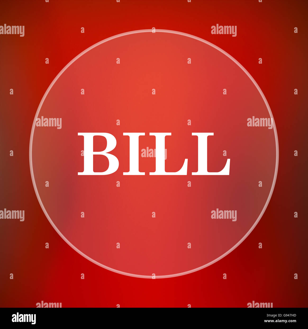 Bill icon. Internet button on red background Stock Photo - Alamy