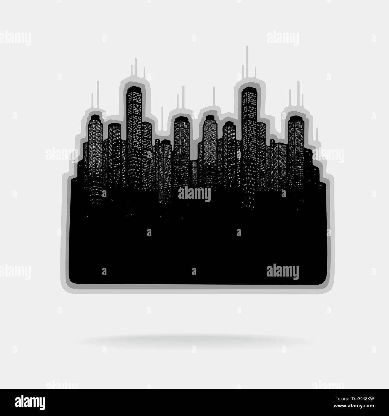 Vector Illustration City and Skyscrapers Stock Vector Image & Art - Alamy