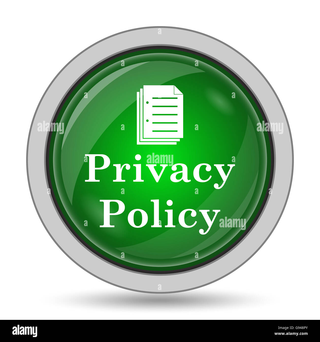 Privacy policy icon. Internet button on white background Stock Photo ...
