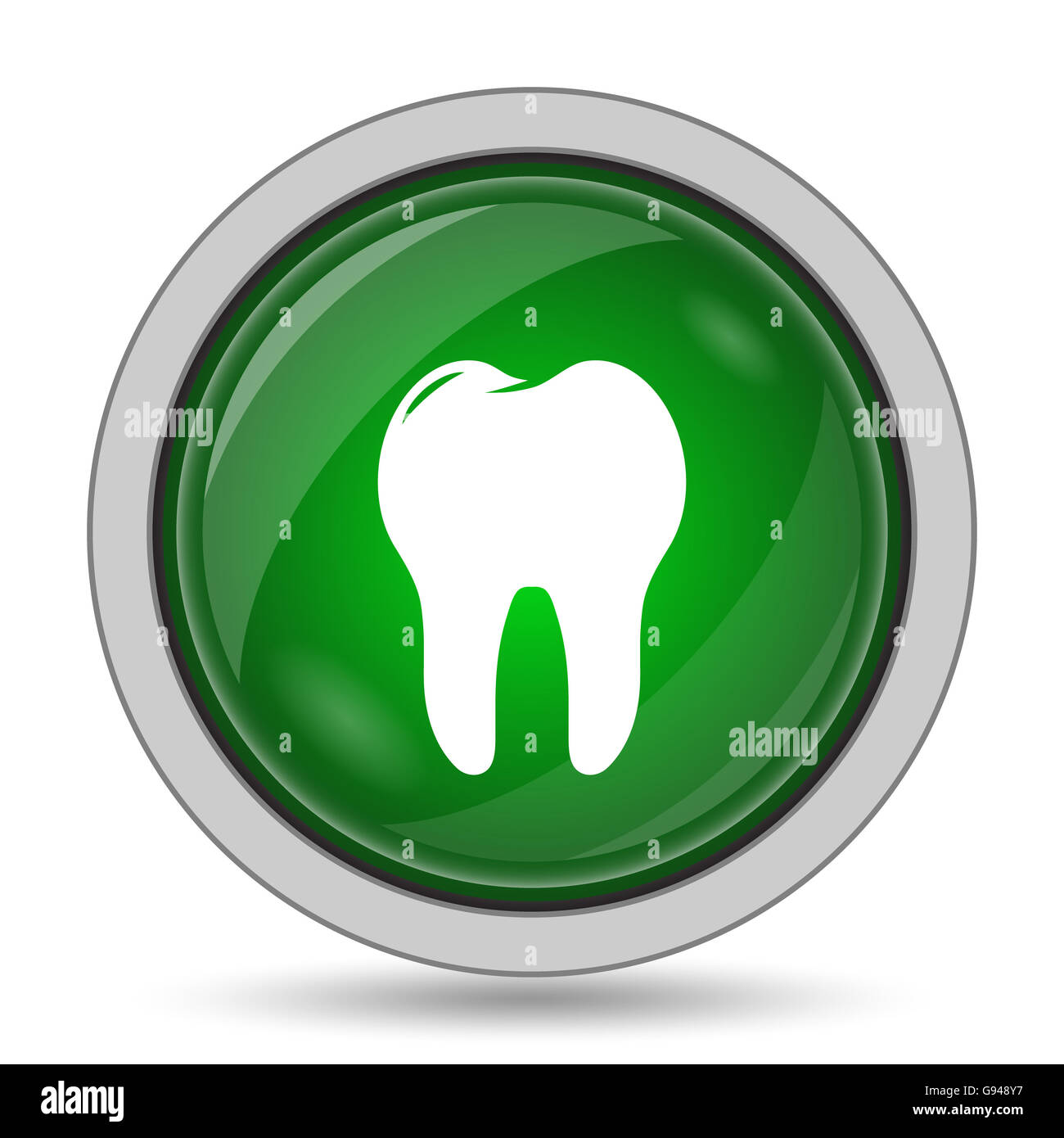 Tooth icon. Internet button on white background Stock Photo - Alamy
