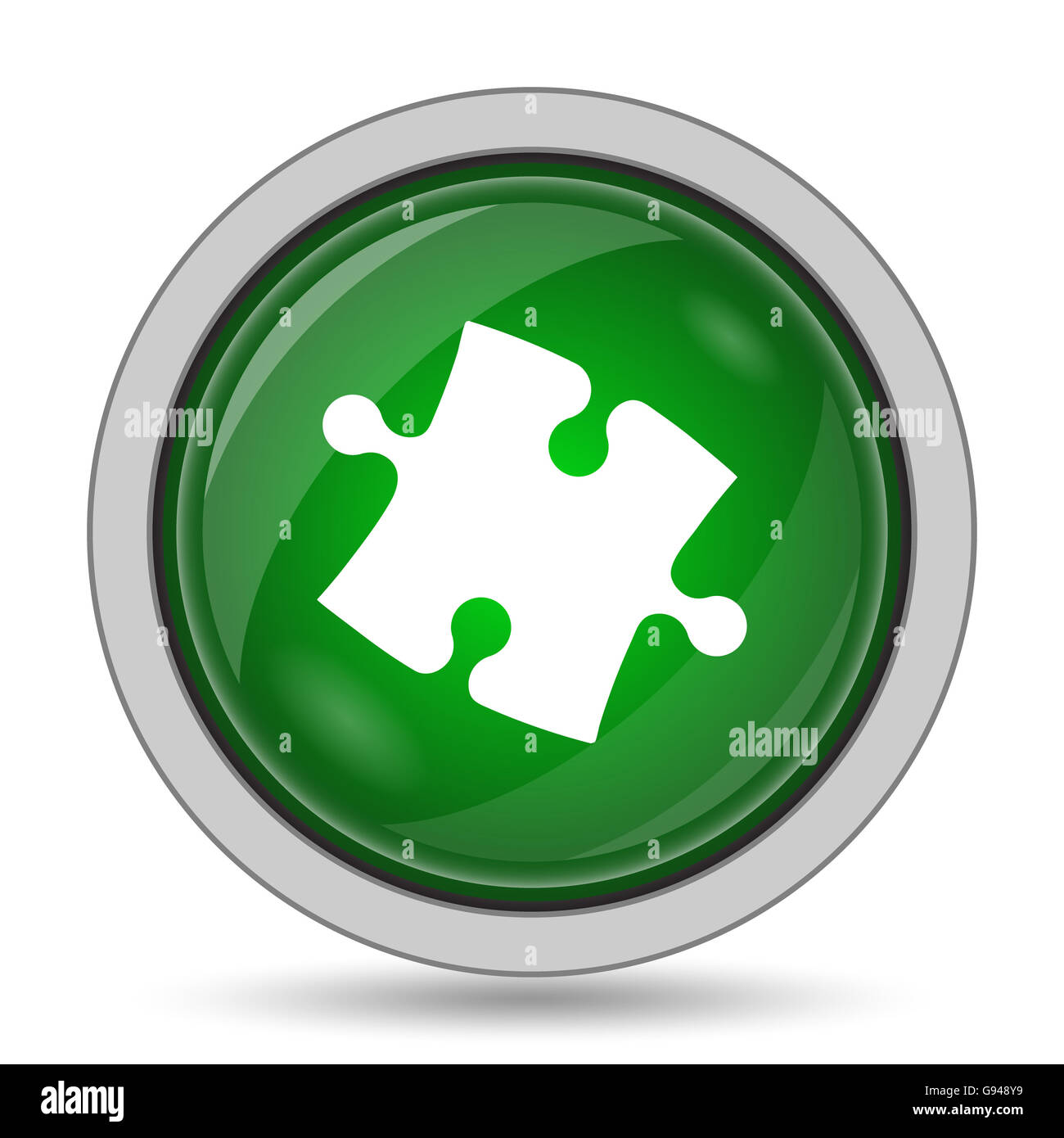 Puzzle piece icon. Internet button on white background Stock Photo - Alamy