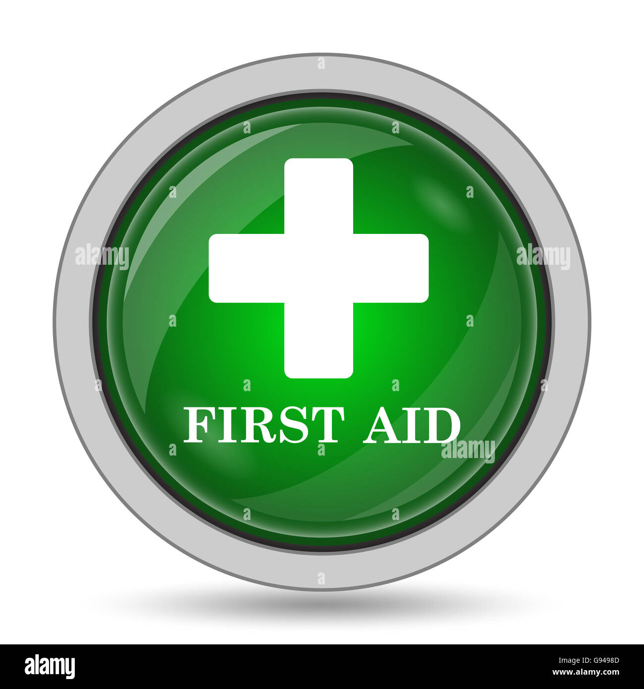 First aid icon. Internet button on white background Stock Photo - Alamy