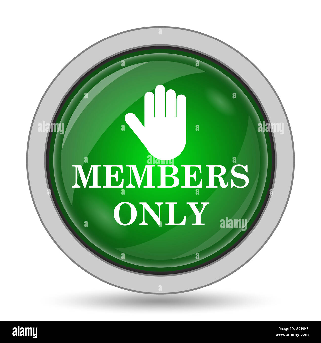 Members only icon. Internet button on white background Stock Photo - Alamy