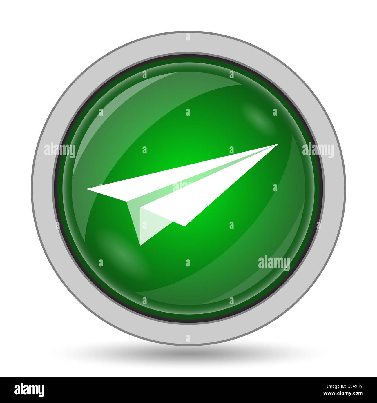 Paper plane icon. Internet button on white background Stock Photo - Alamy