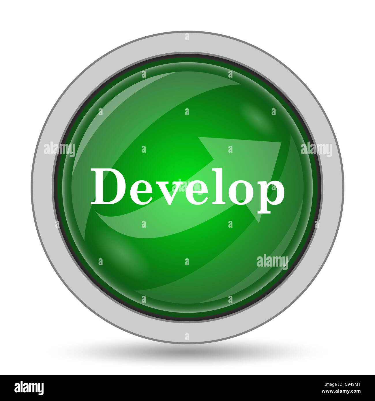 Develop icon. Internet button on white background Stock Photo - Alamy