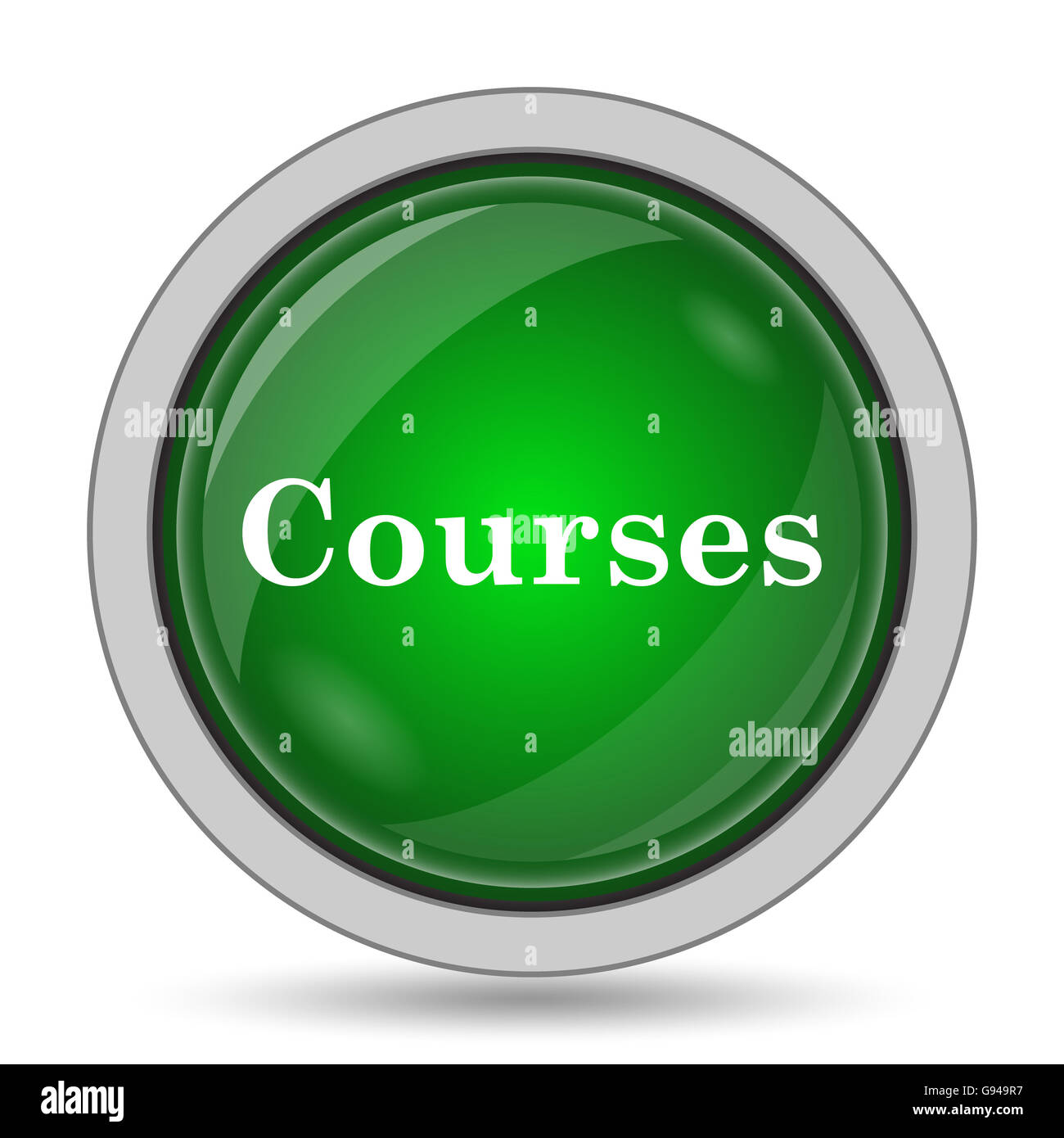 Courses icon. Internet button on white background Stock Photo - Alamy